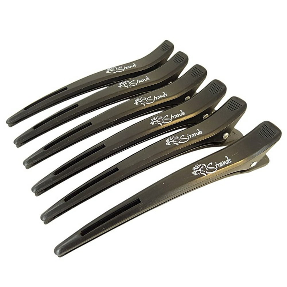 Strands Duck Bill Hair Clips Black (Pack of 10 X 6pcs)
