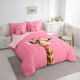 thumbnail image 3 of Homewish Animal Giraffe 7-Piece Twin Bedding Sets for Teens Boys Girls,Pink Brown Bedding Comforter Set,Pink Bubbles Breathable Sheet Sets,Ultra Soft Home Decor,Reversible, 3 of 8