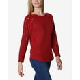 thumbnail image 3 of Grommet Trim Dolman Sleeve Sweater Jester Red L, 3 of 5
