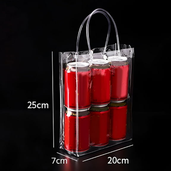 GASTROPOD Clear PVC Gift Bags Reusable Plastic Bags Transparent Tote Shopping Bags with Clear Handle Gift Wrap Bags for Wedding Birthday Valentines Day Party 5 PCS