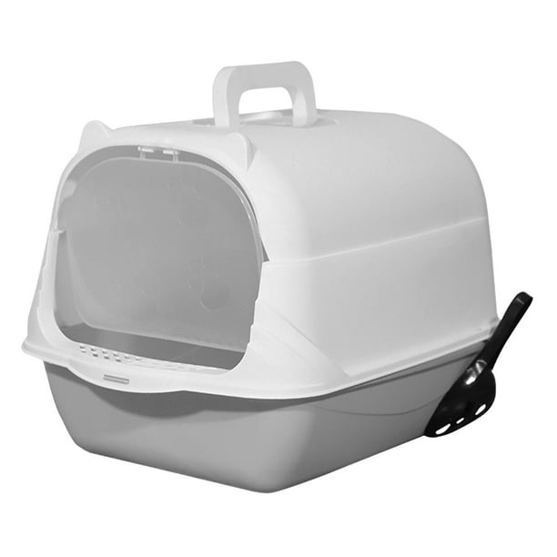 Caja de arena para gatos Fernando Bandeja de arena para gatos con capucha y tapa gris