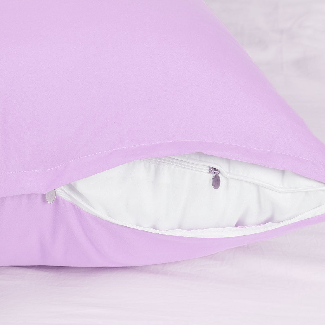 Unique Bargains Pillowcases 2 Pack Microfiber Body Pillow Covers Violet 20" x 60"