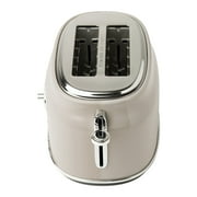 HADEN Dorset 2-Slice Wide Slot Stainless Steel Retro Toaster, Putty