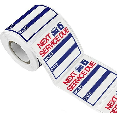 PERFORMORE 2” x 2” Oil Change Stickers, 300 Sitckers Per Roll, Auto Service Reminder Sticker Roll, Next Service Due Sticker Labels, Removable Vinyl Stickers for Cars Windows Windshield (1 Roll)