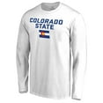 thumbnail image 2 of Men's White Colorado State Rams CSU State Flag Wordmark Long Sleeve T-Shirt, 2 of 3