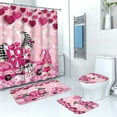 thumbnail image 1 of Ensembles de Rideaux de Douche pour la Saint-Valentin avec Tapis de Bain Ensemble de 4, Ensembles de Salle de Bain avec Rideau de Douche et Tapis et Accessoires, Rideau de Douche Saint-Valentin, Ensemble de Salle de Bain Saint-Valentin Rose Rouge, 1 of 9