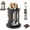 Black, variant on 360° Rotating Stainless Steel Knife Holder & Organizer 2026 New Round Multi-Function Kitchen Countertop Storage with Removable Drip Tray & 6 Hooks Space Saving Cutlery Storage Rack (white)