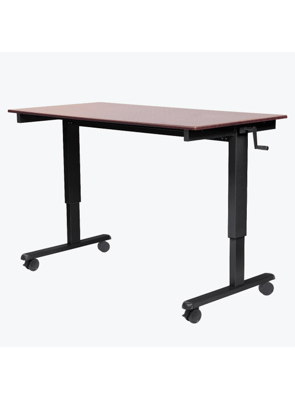 Luxor 48" Crank Adjustable Stand Up Crank Desk - Dark Walnut Desktop