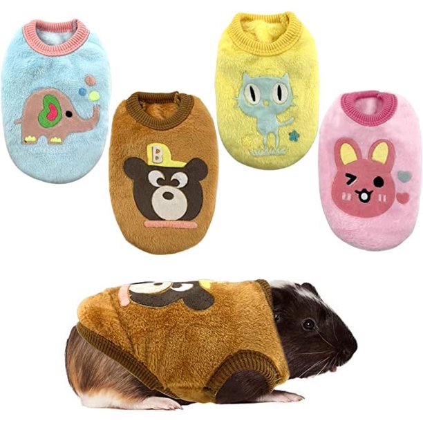 Piezas Ropa de Conejo Ropa de Conejillo de Indias Disfraz Mascota pequeña Chaleco de Lana Acogedor Camiseta cálida suéter para hurón Taza de té Caniches Cachorro Gatito y Otros Animales pequeños 3XS