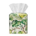 thumbnail image 2 of Xoenoiee Green Monstera Palm Leaf Print Tissue Box Cover PU Leather, Square Facial Tissue Holder, Cube Napkin Dispenser Accessories for Vanity Toilet Night Stand Table Countertop Office Car, 2 of 7