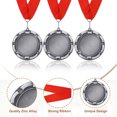 thumbnail image 3 of Uxcell Award Medal, Place Winner Medal with Red Ribbon Prize Medal for Competitions Sport Silver, 3 of 7