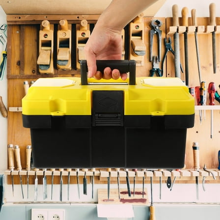 OULII Multi Functional Tool Box Storage for Electricians with Tray 1Set