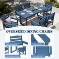 thumbnail image 2 of SERWALL 5-Piece Outdoor Patio Dining Set, All-Weather HDPE Table and Chairs, Rectangular Table with Umbrella Hole, Seats 4, Low Maintenance,Blue, 2 of 10