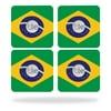 Skin Decal Wrap for Tile Slim Key Finder (4 pack) Brazilian Flag