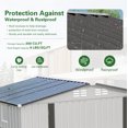 thumbnail image 4 of 8X6 FT Metal Outdoor Storage Shed, Tool Shed with Pitched Roof Waterproof with Side Window and Lockable Door for Garden Tool Storage, Everyday Sundries (White + Gray), 4 of 8