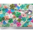 thumbnail image 2 of Soimoi Poly Georgette Fabric Artistic Flower Print Fabric by the Yard 52 Inch Wide, 2 of 3