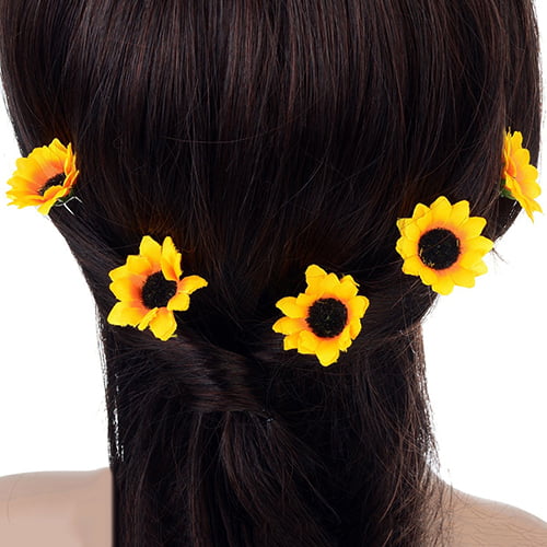 Women Boho Flower Daisy Hair Clip Headband Hairpin Accessories White 5Pcs/Set. 