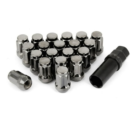 20PCS Chrome M12 x 1.25 Spline Drive Tuner Lug Nuts w Key Wheel Locks