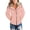 Pink, variant on Women Parka Coat Pockets Quilted Puffer Jacket with Faux Fur Lapel, Size S-2XL
