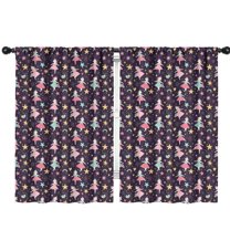 Blackout Kids Curtains,Cartoon Unicorn Star Heart Pattern Childrens Insulated Curtains Set Of 2,Bedroom Essentials,Toddler Room Decor 42"x63"