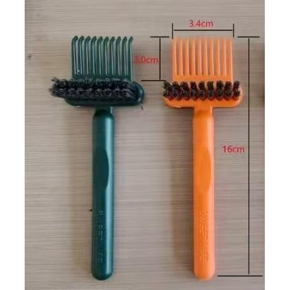 2 Pcs 2 in 1 Hair Brush Cleaning Tool, Dual-Sided Comb Cleaning Brush with High-Toughness Pick and Stiff Bristles, Professional Comb Cleaner for Home Salon Use, Removing Hair Dust Greasy Stains