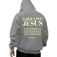 thumbnail image 5 of Christian Hoodies for Men 2025 Love Like Jesus Hoodie Long Sleeve Hooded Sweatshirt with Pockets Pullover Mens Hoodies, 5 of 6