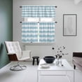 thumbnail image 4 of Blue Striped Kitchen Curtains Sets for Windows 36 Inch Length, Rustic Farmhouse Stripes Rod Pocket Window Treatments Tier Curtains and Valances Set for Bedroom/Bathroom, 4 of 8