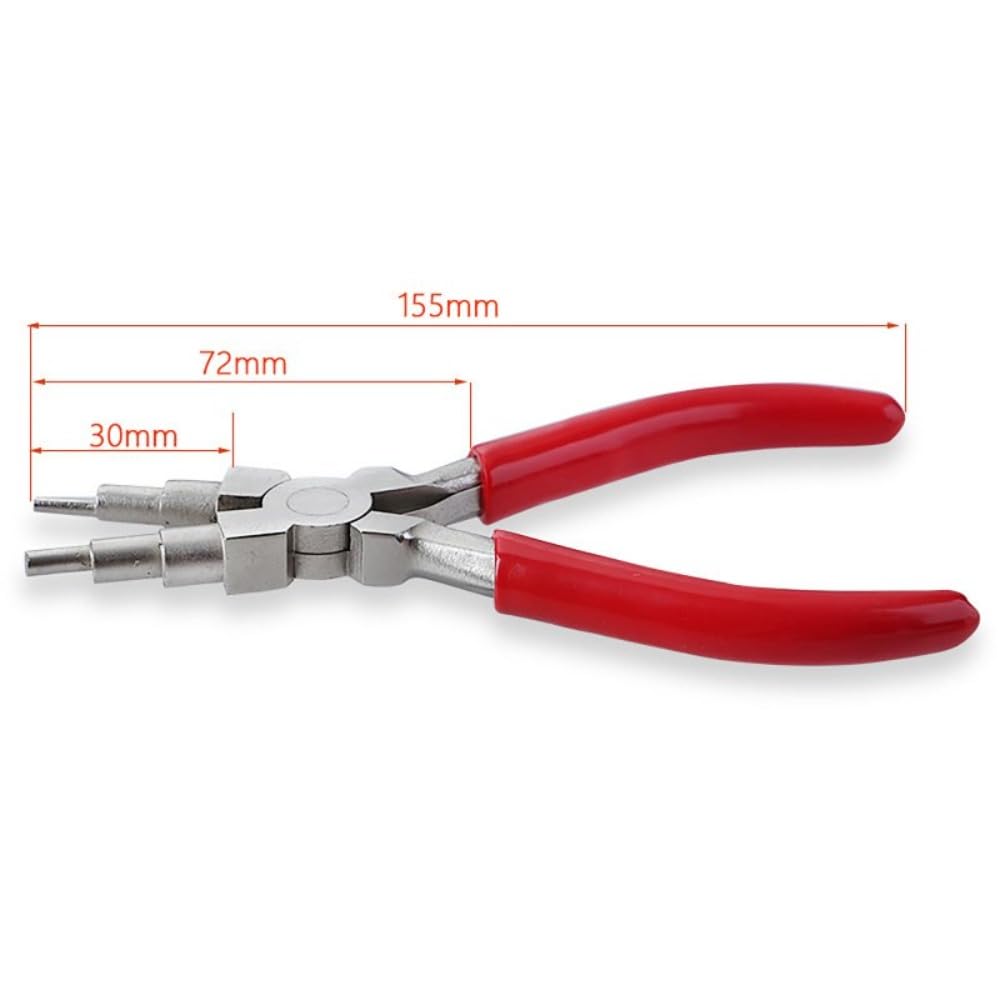 3Pcs Jewelry Pliers Set Including 6-in-1 Jewelry Pliers Bent Nose Pliers Flat Nylon Nose Pliers