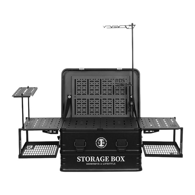 Caja de almacenamiento para acampar al aire libre Igt, soporte para lámpara portátil, accesorios combinados modulares para playa, barbacoa y patio