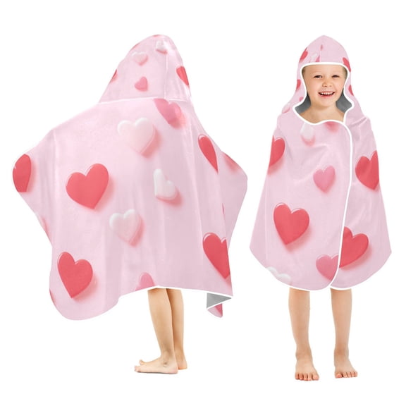 Valentine's Day Hearts Kid Bath Towels Bath Beach Towel Super Soft and Absorbent for Kid Girl Boy Babie Toddler Infant