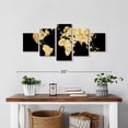 thumbnail image 2 of Elephant Stock Soil World Map Wall Art - Horizontal Multi Panel Canvas - Living Room Wall Decor - Map Multi Panel - Black And Orange Decor - 29" x 12", 2 of 4