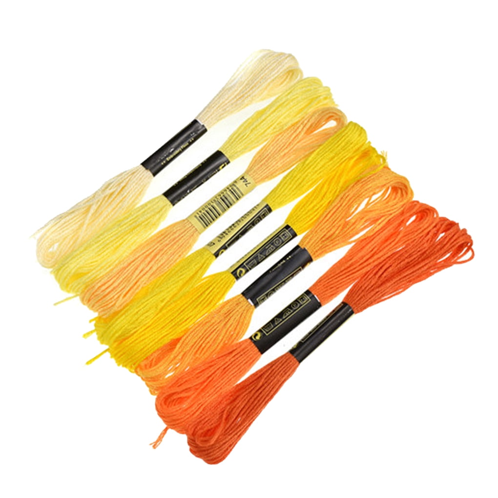 Skeins - Lot De 14 Bobines Fil à Broder Marron Dégradé - 8 M Chacune, Polyester - Pour Point De Croix, Bracelets, DIY - 9