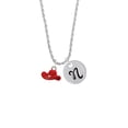 thumbnail image 2 of Delight Jewelry Silvertone Red Cowboy Hat Silvertone Script Initial Disc - N - Charm Necklace, 20"+3", 2 of 4