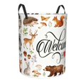 thumbnail image 2 of PHELIKA Woodland Animals 06 Laundry Basket 65L Large Foldable Round For Dirty Clothes Toy Storage, 2 of 6
