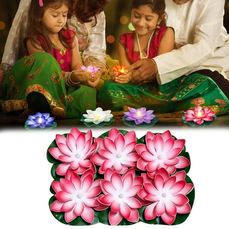 

Likthione Party Light-up Decoration 50% Off Clear! 6 Pcs Decoration Floating With Lights Plastic Flower Plastic Flower Artificial Traditional Indian Decor For Puja Home Party Decoration