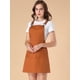 thumbnail image 2 of Falda De Tirantes De Vestido General Con Correa Ajustable Por Encima De Los Bolsillos De La Rodilla Para Mujer Rojo ladrillo L, 2 of 6