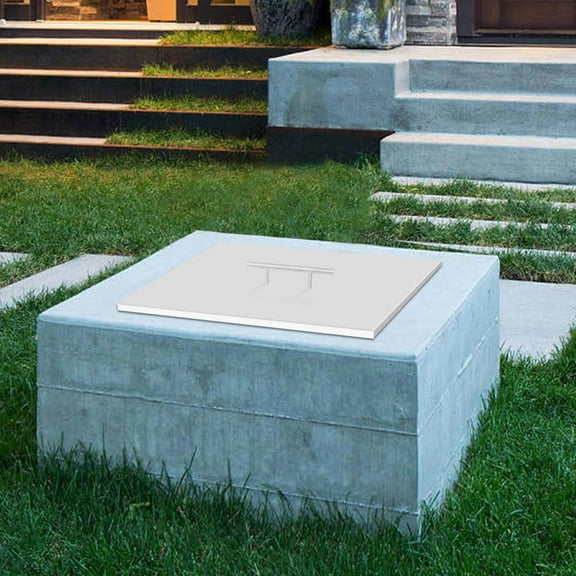 ToppiJoy Fire Pit Lid Fits 27In x 27In Drop-in Fire Pit Pan, 1.2mm Thickness 304 Stainless Steel Burner Cover, Fire Pit Cover Square Burner Pan with Handle, for with Sides less than 27 In Long