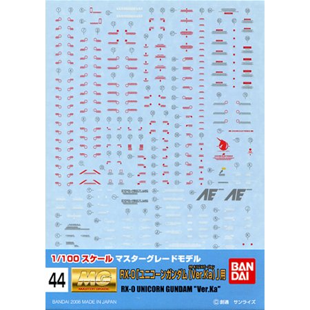 to stickers how gundam apply Decal Unicorn Ver Hobby Gundam RX GD Gundam Bandai 0 44