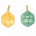thumbnail image 5 of Natural Crystal Faceted Quartz Flat Hexagonal Pendant Pentagram Chakra Gemstone, 5 of 6