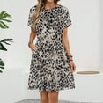 thumbnail image 2 of Glacier Black And Gray Cheetah Print Short Sleeve Dress Women Summer Evening Dresses Ladies Sundress, 2 of 7