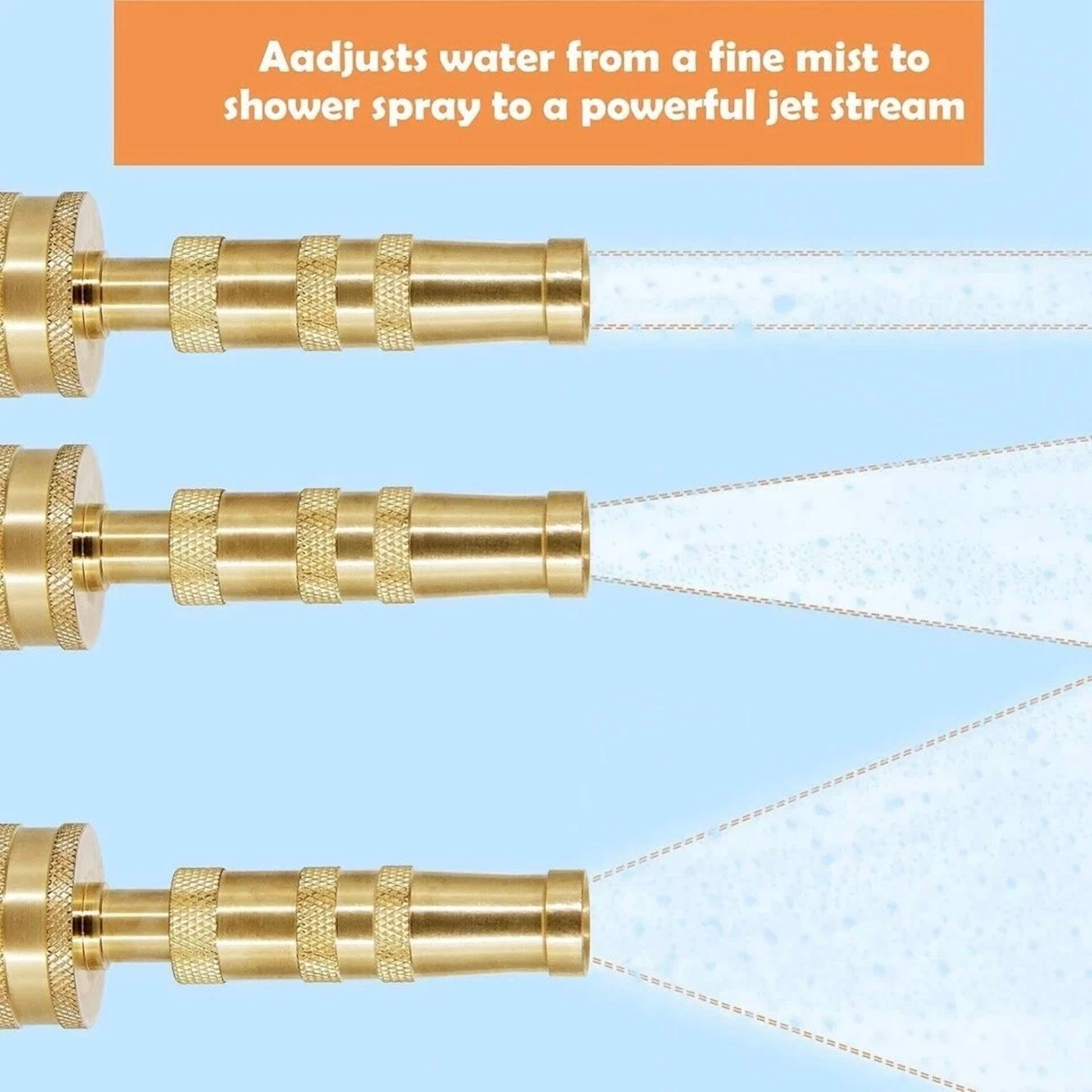 PURELY- Solid Brass Garden Spray Nozzle 4" Adjustable Twist Water Hose Usa Stock 2 Pack