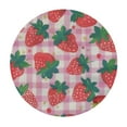 thumbnail image 2 of Nawypu Checkered Strawberry Pink Elastic Edged Round Fitted Table Cloth Cover, Waterproof Free Round Tablecloth, Home Decorative Tablecloth for Indoor Outdoor Kitchen Party, Fits Tables, 2 of 7