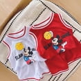 thumbnail image 2 of Chándales informales de dibujos animados para niños de 1, 2, 3 y 4 años, chaleco fino de cuello redondo y pantalones cortos, ropa de baloncesto de marca a la moda, 2 piezas, 2 of 3