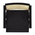 thumbnail image 6 of Of 3 Ebony Black Boucle Bar Stools, Woven Resin Webbing, Solid Birchwood Legs 3pcs Stools With Arms, Seat, Strong, 6 of 6