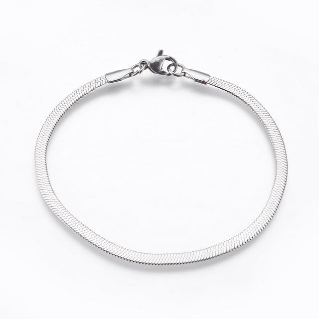 2 pulseras de cadena de espiga de acero inoxidable 304 con cierre de mosquetón, chapadas en acero inoxidable de colores, para mujer y hombre.