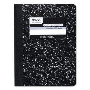 Mead Composition Book, Wide Ruled, 100 Sheets, Black