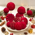 thumbnail image 3 of Flocked Christmas Ball Ornaments Set, Mixed Style Hanging Tree Decorations for Holiday Party Wedding Decor 18 Pack, 3 of 9