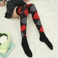 thumbnail image 3 of Ajshakl Crew Socks For Women, Women Diamond Plaid High Elasticity Over Knee Socks Fashion Sexy, 3 of 3