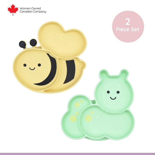 Melii Silicone Suction Plates, Bumblee Bee and Caterpillar