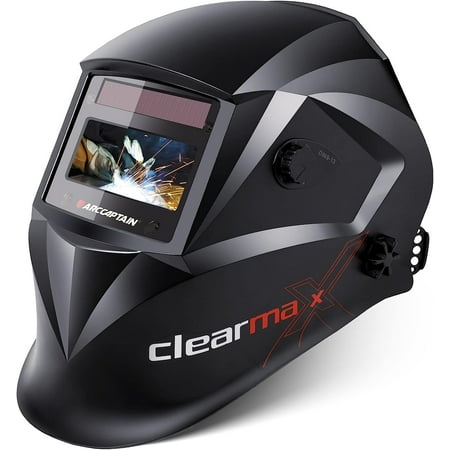 ARCCAPTAIN Welding Helmet Auto Darkening, Large View Welding Hood Mask True Color with Top Optical Clarity
